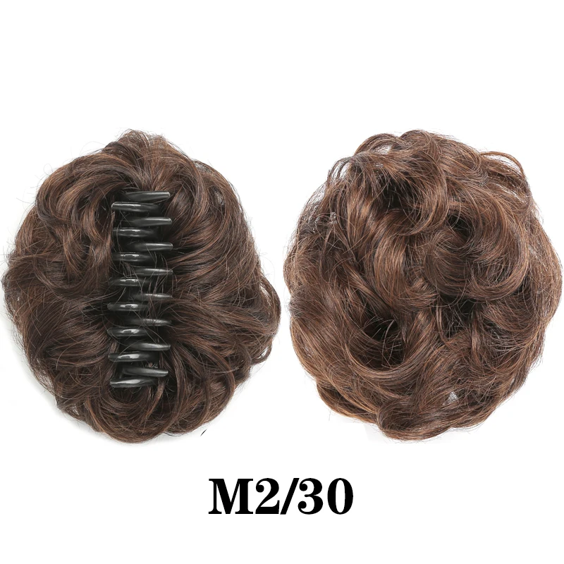 Synthetic Messy Hair Bun Curl Hairpieces Clip On Ponytail Extension Chignon