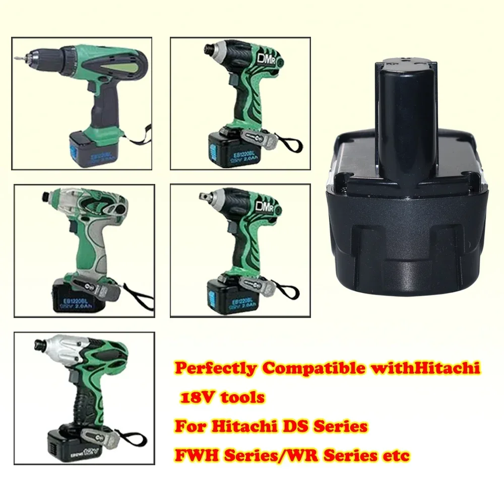 NI-CD 9.8Ah Replacement for Hitachi 18V Battery EB1812S EB1814SL EB1820L EB1824L EB1826HL Power Tools battery