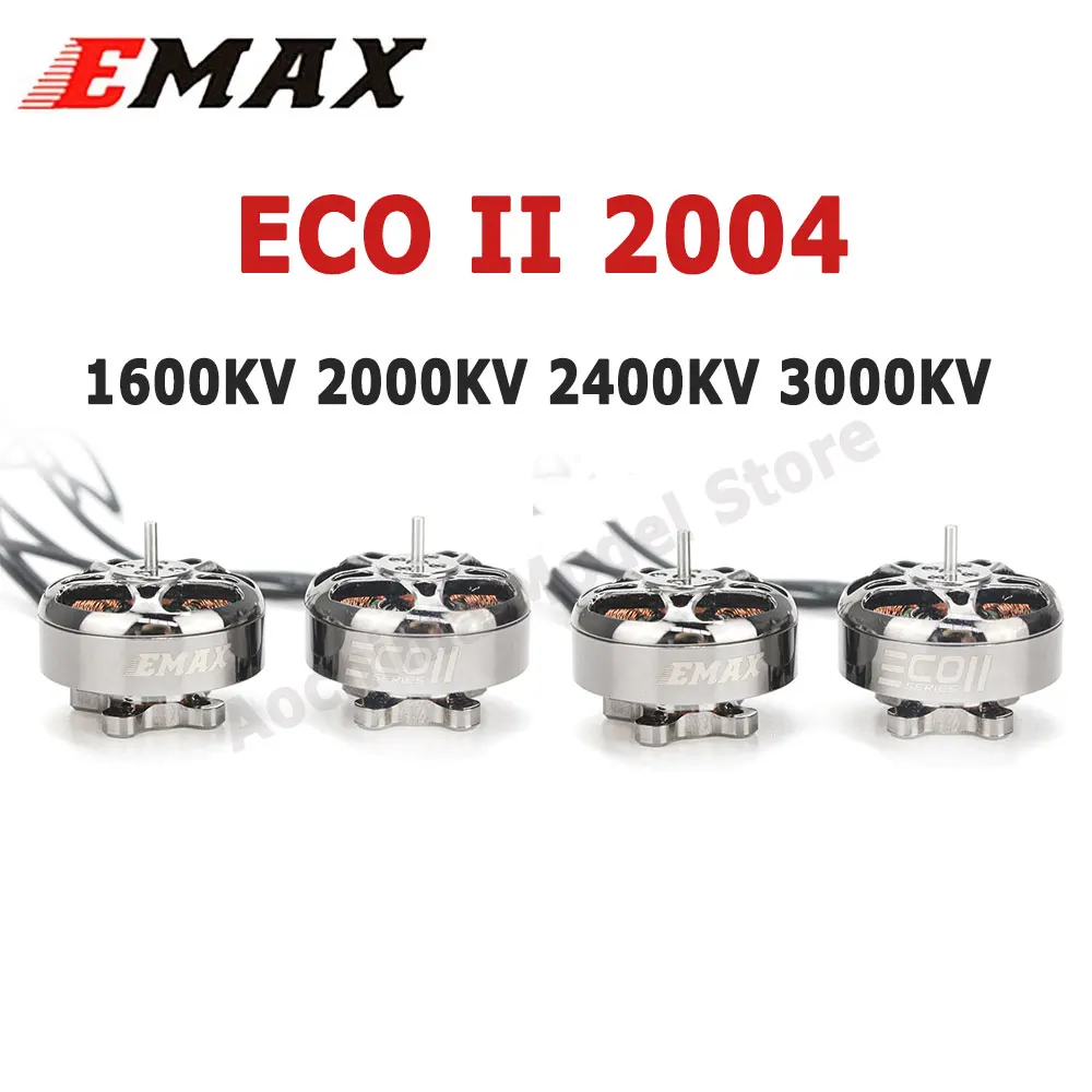 Emax ECO II Series 2004 1600KV 2000KV 2400KV 3000KV 3-6S Lipo Brushless Motor 3mm Bearing Shaft for RC FPV Racing Drone