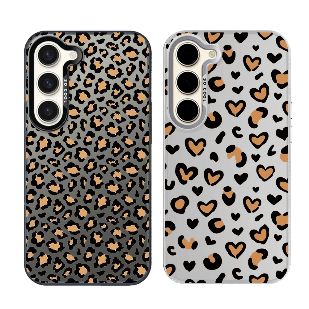 Leopard Print Phone Case For Samsung Galaxy S26 S25 S24 Plus S23 FE S22 S21 S20 Ultra 5G S10 Anti Fall Matte Cover