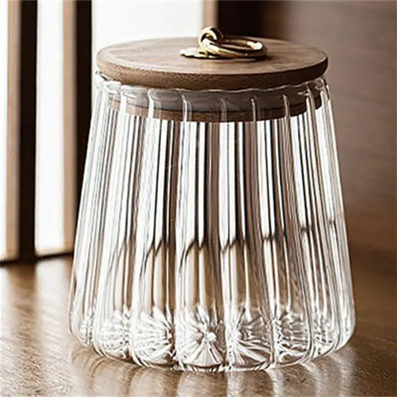 Sealed Transparent Glass Seasoning Pot with Lid Sugar Bowl Tea Storage Jar Salt Pepper Storage Box Kitchen Accessories 750ml