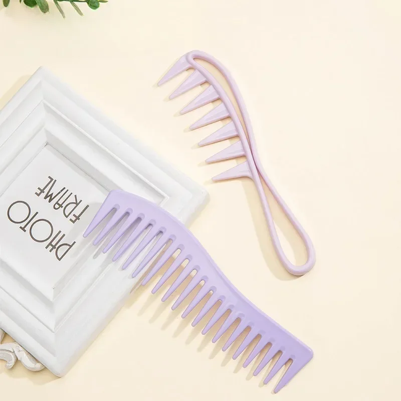 Wide Tooth Shark Plastic Curly Hair Salon Hairdressing Comb Oil Head Men's Back Hollow Comb Styling Tools Barber Accessories