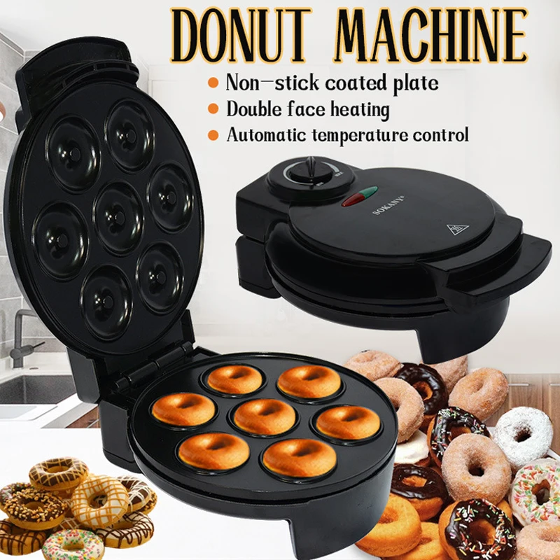 

Donut Making Machine Eggs Cake Baking Breakfast Waffle Fast Shipping Electric Automatic Pancake Doughnut Maker