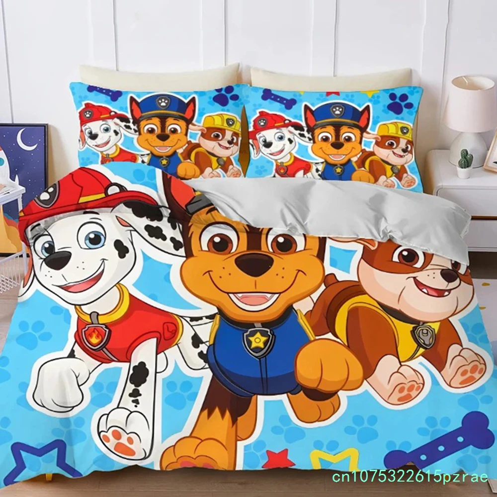 Paw Patrol Cute Puppy Duvet Cover Set Cartoon Anime Quilt Cover With Pillowcase Soft Bedding Bedroom Decor Gift For Kids