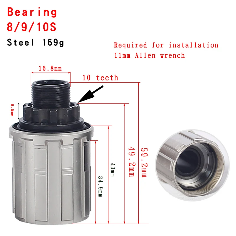 NOVATEC MTB Freehub Achternaaf Lichaam 8/9/10/11 speed Kit Kogellager Titanium Vrijloop body Weg Mountainbike Onderdelen