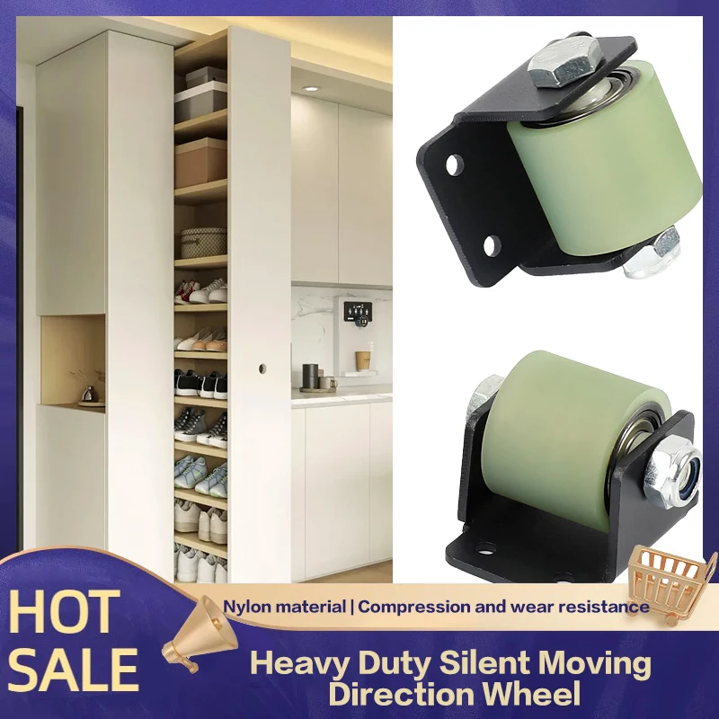 Heavy-Duty Silent Nylon Pulley Frame Bearing Pulley Translation Drawer Cabinet Secret Room Cabinet Bottom Directional Roller