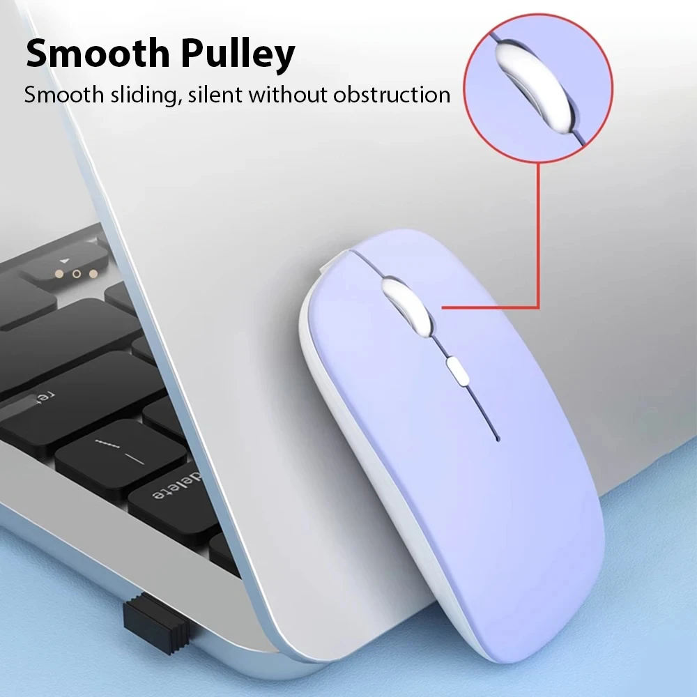 Portable Bluetooth-compatible Wireless Mouse Silent BT Optical Mice 4 Buttons 1600DPI Mice For Computer PC Laptop Game Mouse