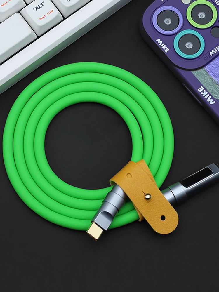 240W Flüssigsilikon USB-C-auf-Typ-C-Kabel mit Digitalanzeige, Schnellladekabel, Datenkabel für iPhone 15 16 17 Pro, Laptop, Samsung