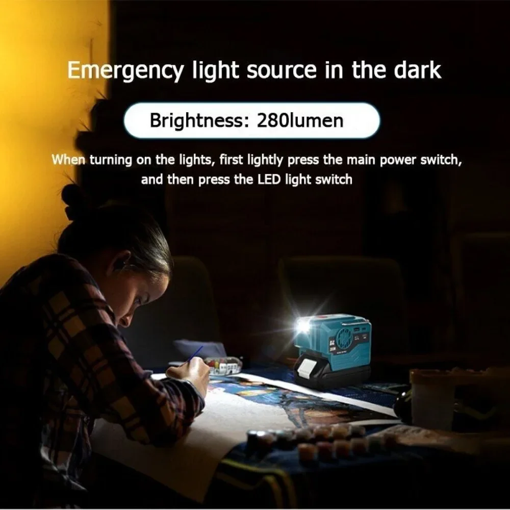 Imagem -03 - Inversor Led Luz de Trabalho para Bosch Dewalt Makita Milwaukee Ryobi 18v 20v Bateria de Lítio Power Bank Carregador 200w