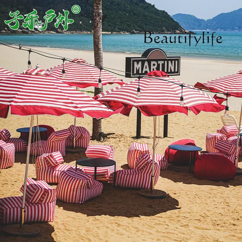 

JB уличный полосатый двухцветный зонт из алюминиевого сплава, зонт середины колонны, пляжный интернет-зонтик для знаменитостей, отеля, двора, 3 м