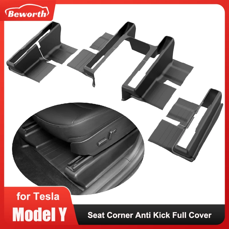 Upgrade Seat Corner Anti Kick Full Cover for Tesla Model Y 2023 Guard Seat Rail Slide Dust-proof Protection Interior Accessories