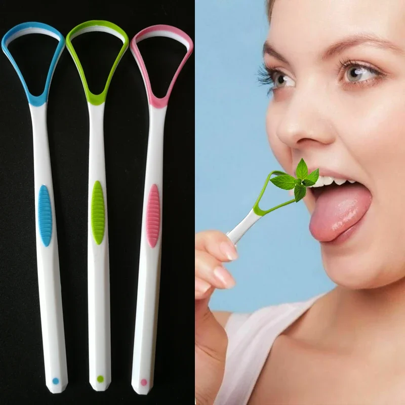 Tongue Scraper Portable Plastic Oral Tongue Cleaning Brush Hygiene Tool Gratte Langue Tounge Scraper Remove Bad Breath