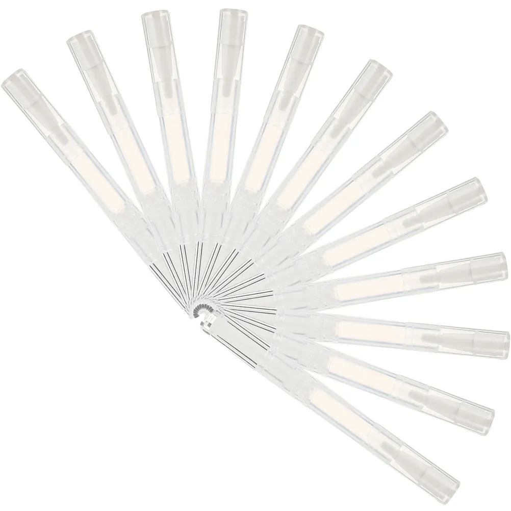 12Pcs Empty Nail Nutrition Oil Pen Tube with White Brush Tip Refillable Liquid Applicator for Lip Gloss Essential Oil