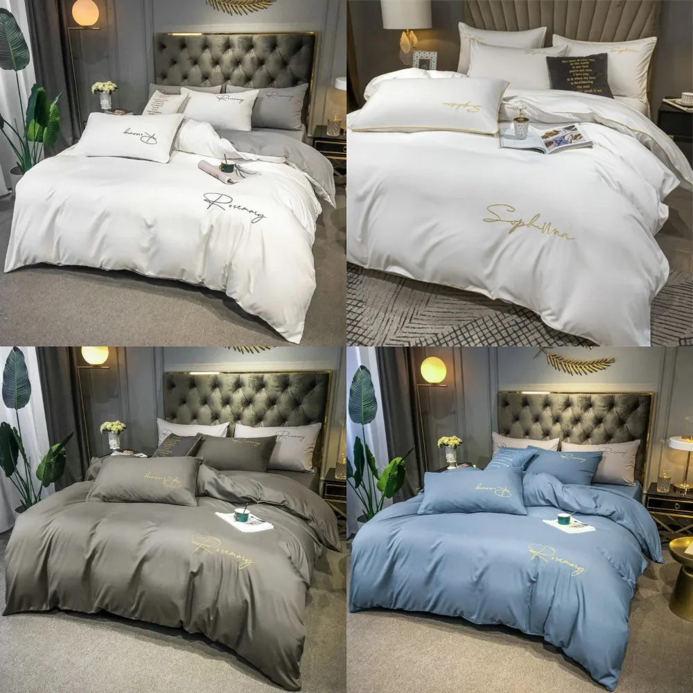 

Luxurious and Soft High Quality Embroidered Duvet Cover Set for Queen and King Size Beds - Washed for Extra Comfort - Includes 2