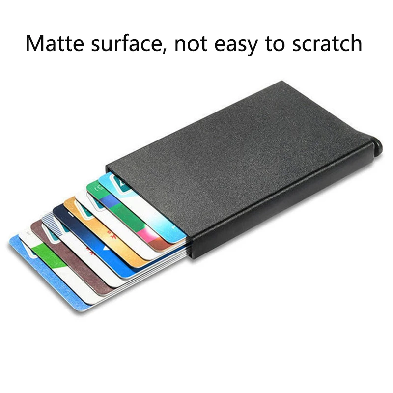 RFID Aluminium Männer 6 Karten fächer Brieftasche Karten halter Geldbörse Männer Business schlanke dünne Smart Wallet Kreditkarten inhaber Fall Notiz halter