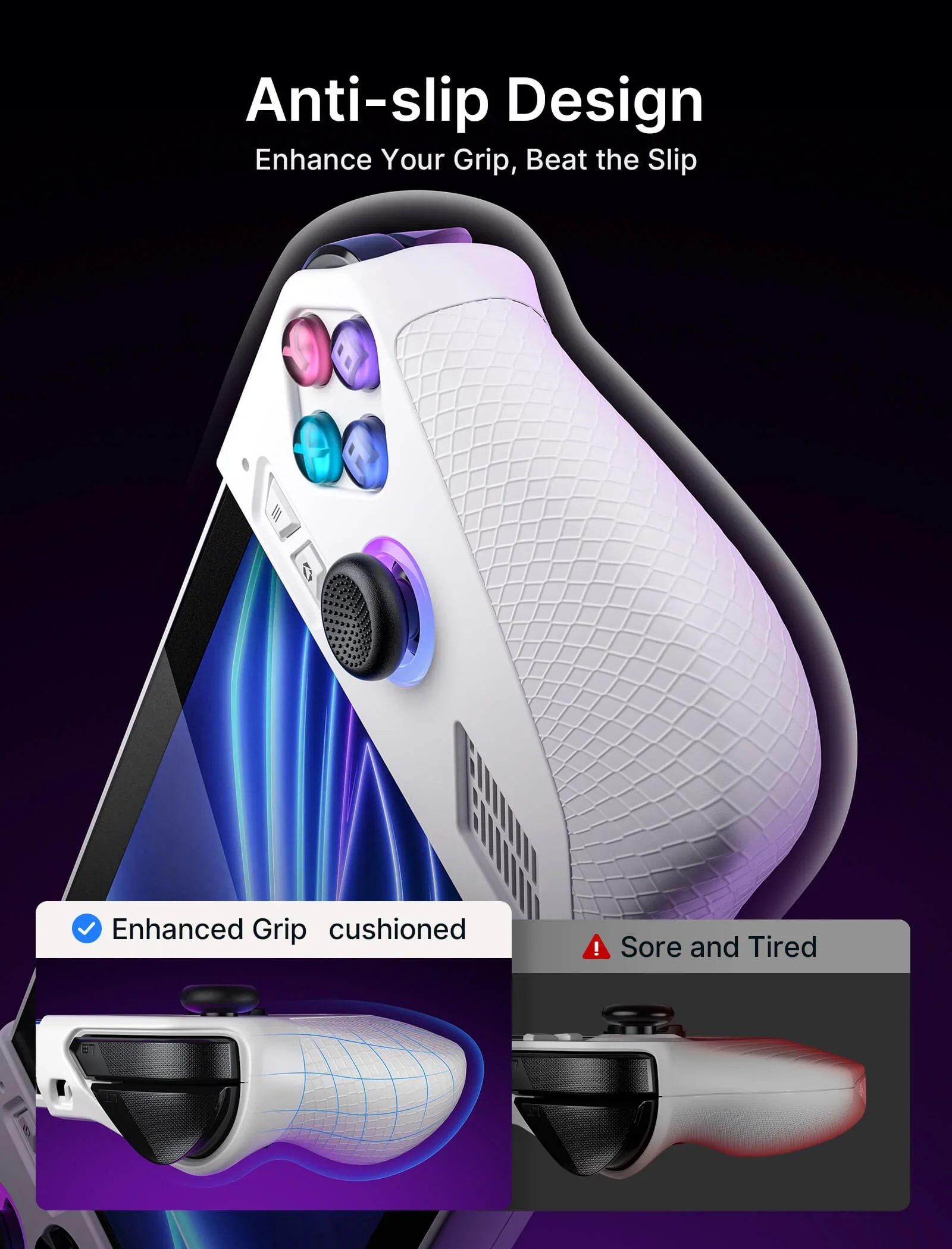 ROG Ally Silicone Grip Case, Soft Silicone Protective Skin Sleeve, Game Console Cover for ASUSS ROG Allys Gamings Handheld