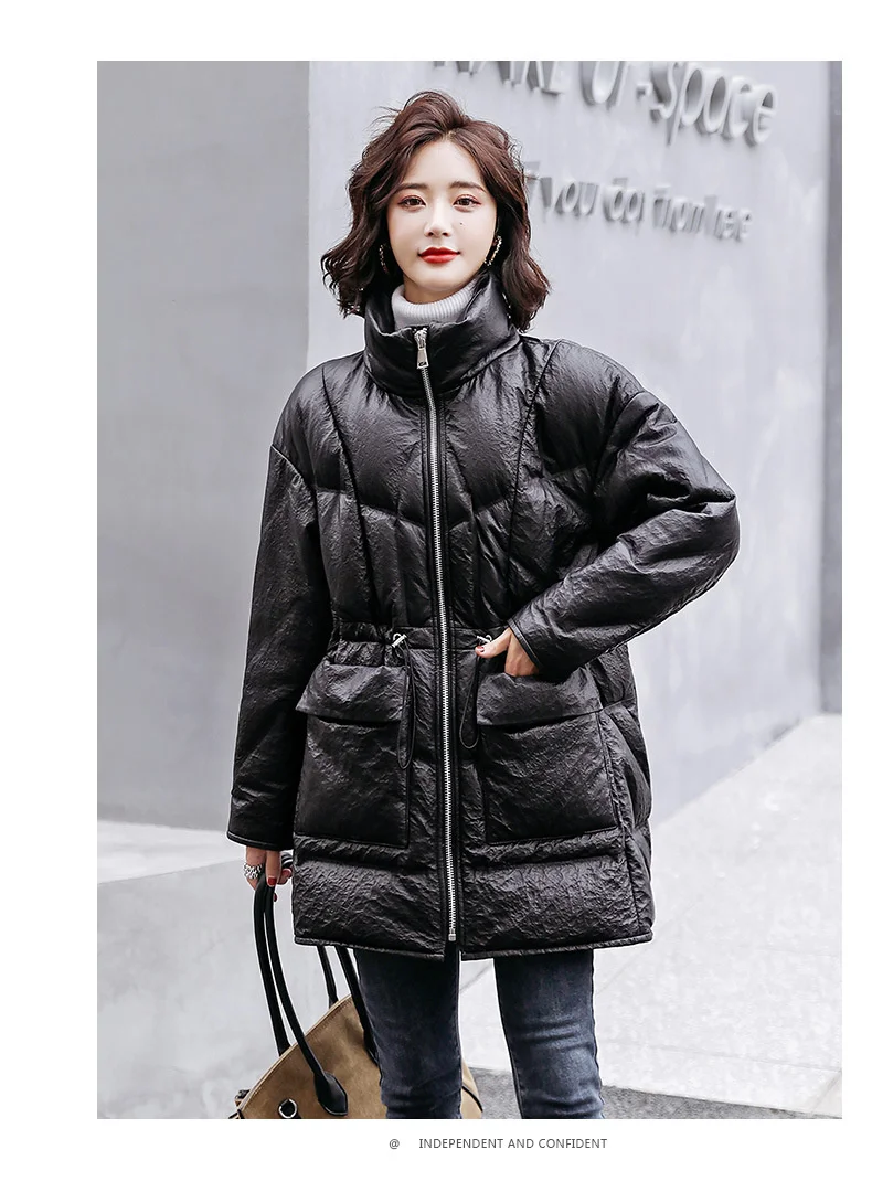 

2023 New Genuine Leather Jacket Women Korean Sheepskin Coat Female 90% White Duck Down Jackets Winter Parkas Femme Ves