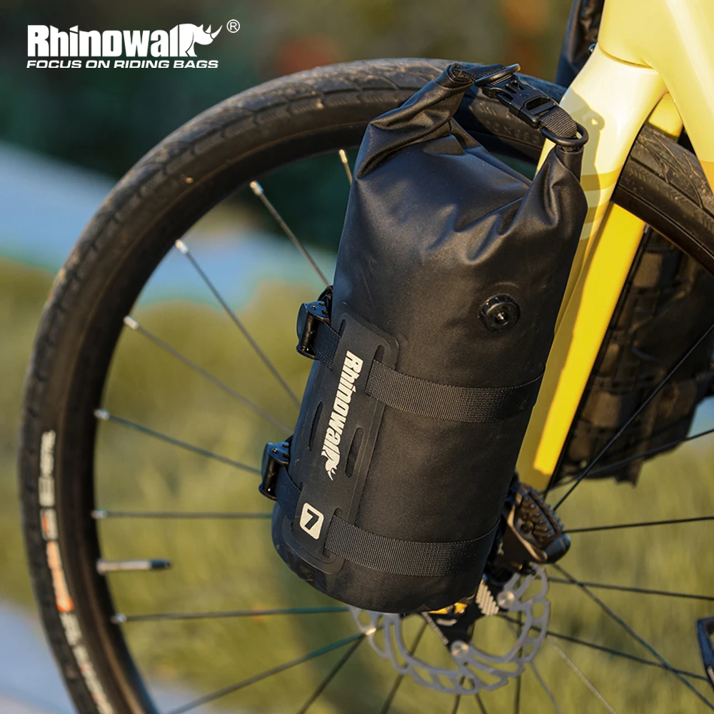 Rhinowalk Bike Front Fork Bag Waterproof 4L/7L Quick Release Cycling Fork Rack Bikepacking Luggage Bag With Mounting Base