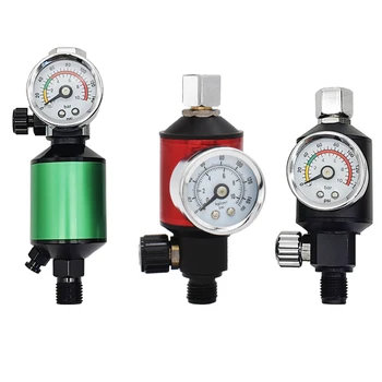 ปืนสเปรย์ควบคุมอากาศพร้อมตัวกรองอากาศแยกน้ําน้ํามันสีนิวเมติกปืนควบคุมความดันเกจเครื่องมือสเปรย์กรองอากาศ