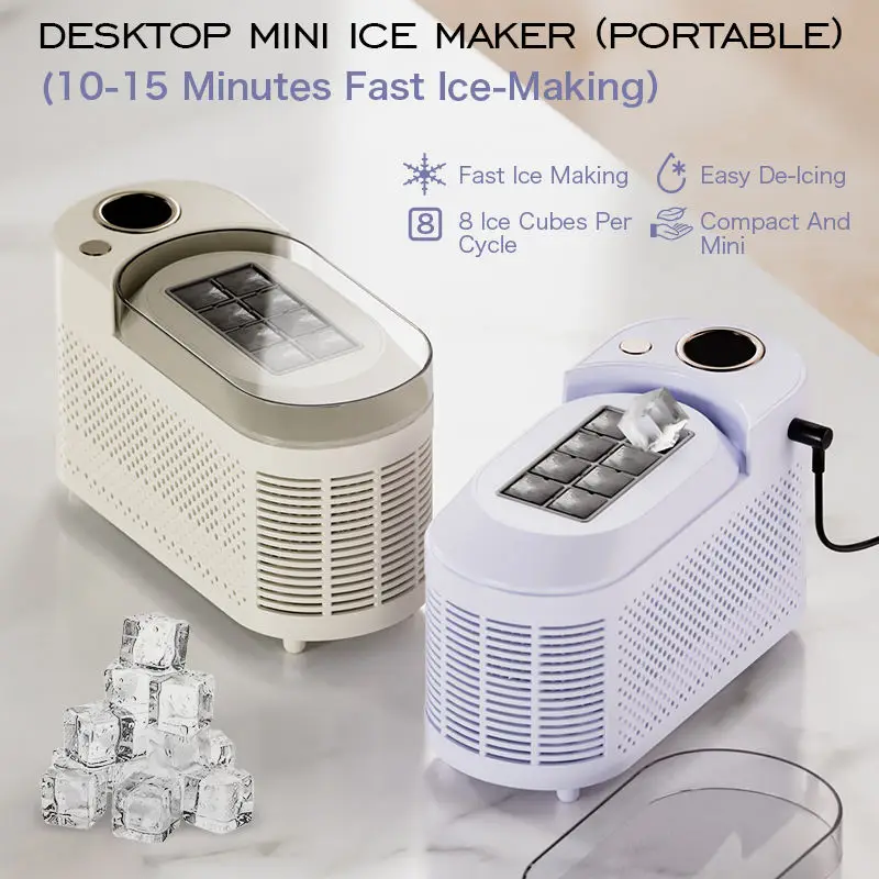 

Desktop, dormitory, office, camping car electric ice cream machine, automatic portable household mini ice maker.