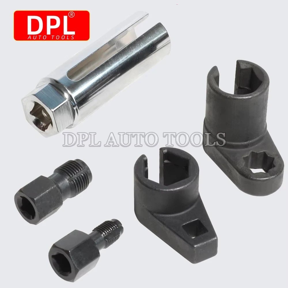 5pcs Oxygen Sensor Wrench Kit for Auto O2 Socket Removal Install Offset Vacuum Sensor Socket Thread Chaser Tool