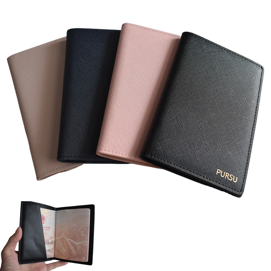 New Fashion Soomth Passport Covers Women Men Passport Holder Flight Ticket Clips ID Bank Credit Card Holder Passport Travel