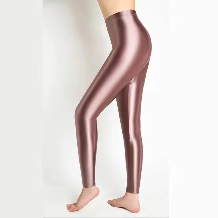 Summer Glossy Thin High Waist Seamless Women Yoga Leggings Plus Size Workout Pants for Gym Trousers Tight Bottoms