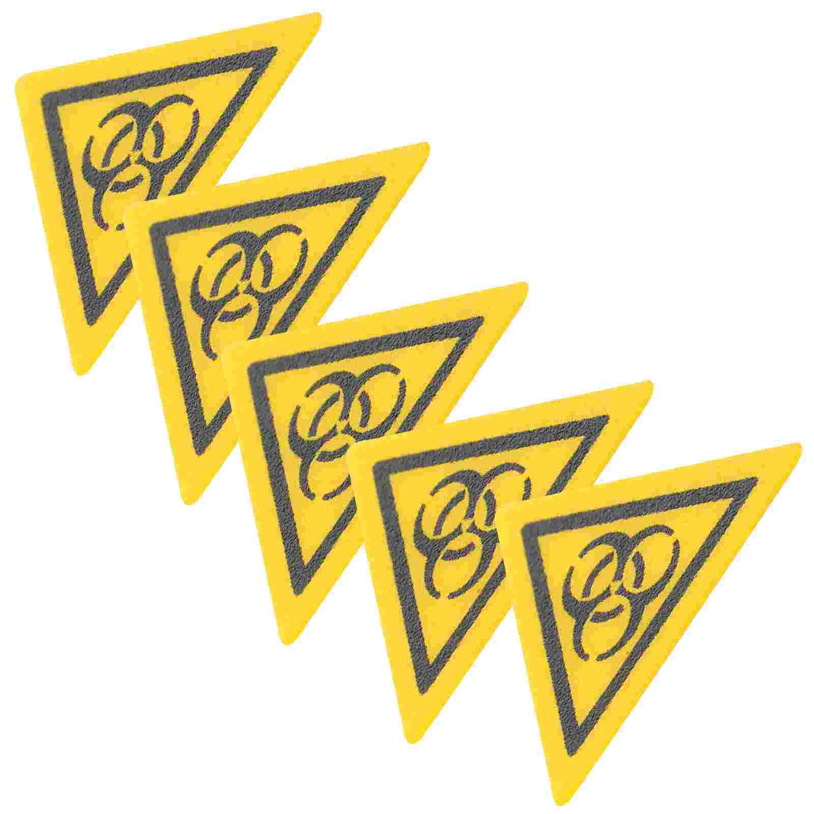 5 Pcs Biosafety Sign Biological Hazard Decals Laboratory Risk Warning Signs Food Label Marking Sticker