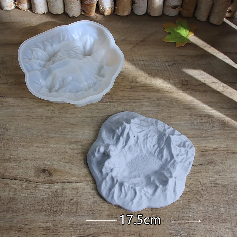 Volcano Shape Epoxy Resin Tray Silicone Molds Mountain Design Plaster Ornament Storage Mold Concrete Ash Catcher Tray Molds