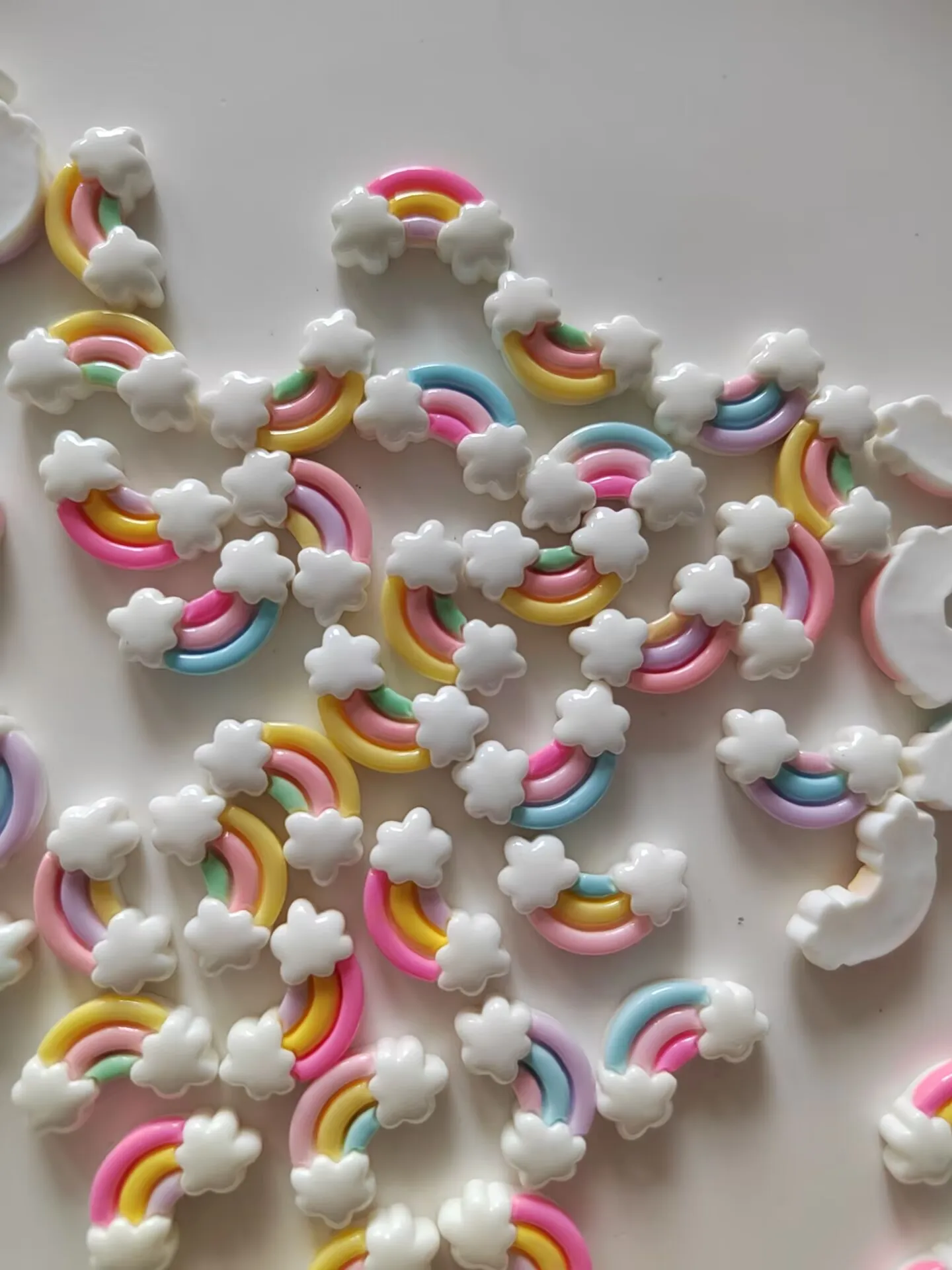 Mini Flower Rainbow Love Candy Resin Patch Diy Nail handmade Accessories for Children Handmade Material Hairpin Scrapbook