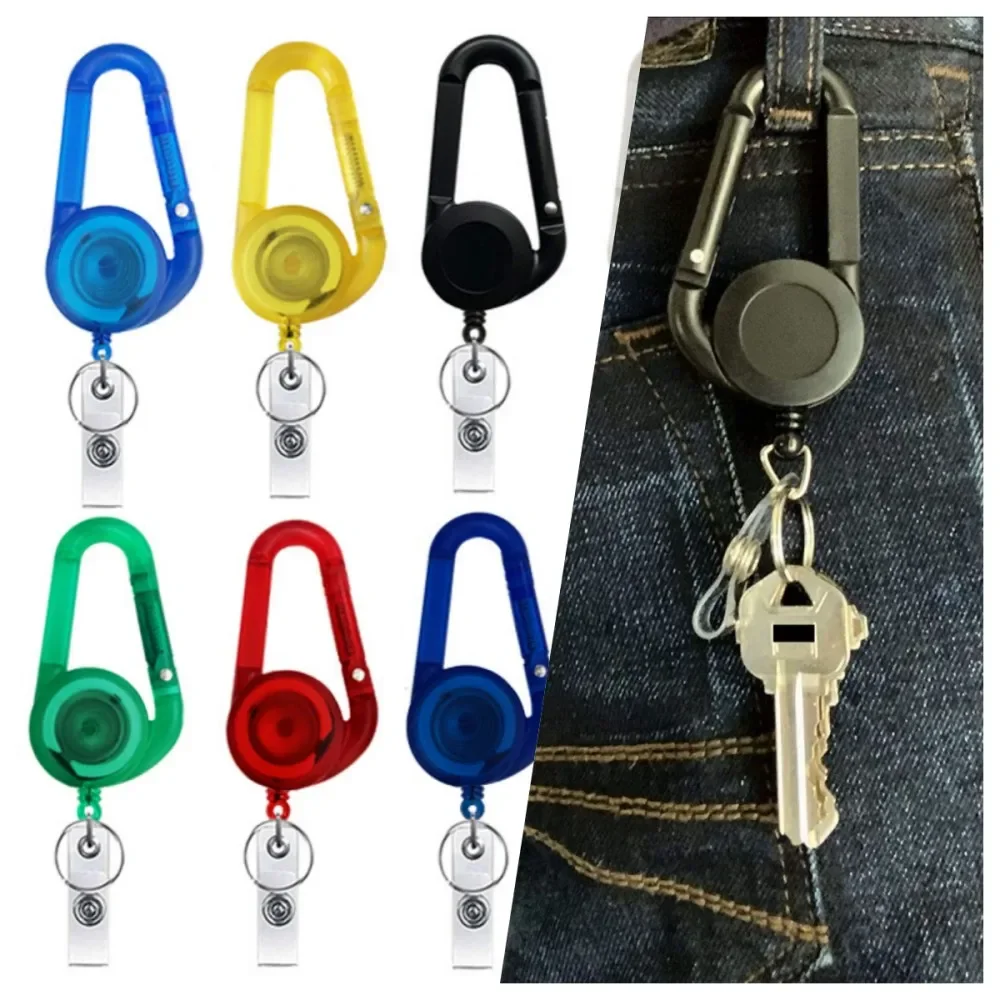 1PC Mini Anti-Lost Keychain Multifunctional Retractable Keychain Buckle Recoil Ring Pull Clip Keyring Outdoor