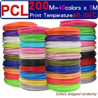 Diameter 1.75mm PCL Filament Smokeless Odorless Suitable for Low Temperature 3D Printing Pen Boys Girls Christmas Birthday Gift