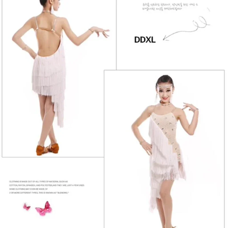 Costume de danse latine filles paillettes glands robes de concours de danse latine robes de danse de salon robe de salon latine