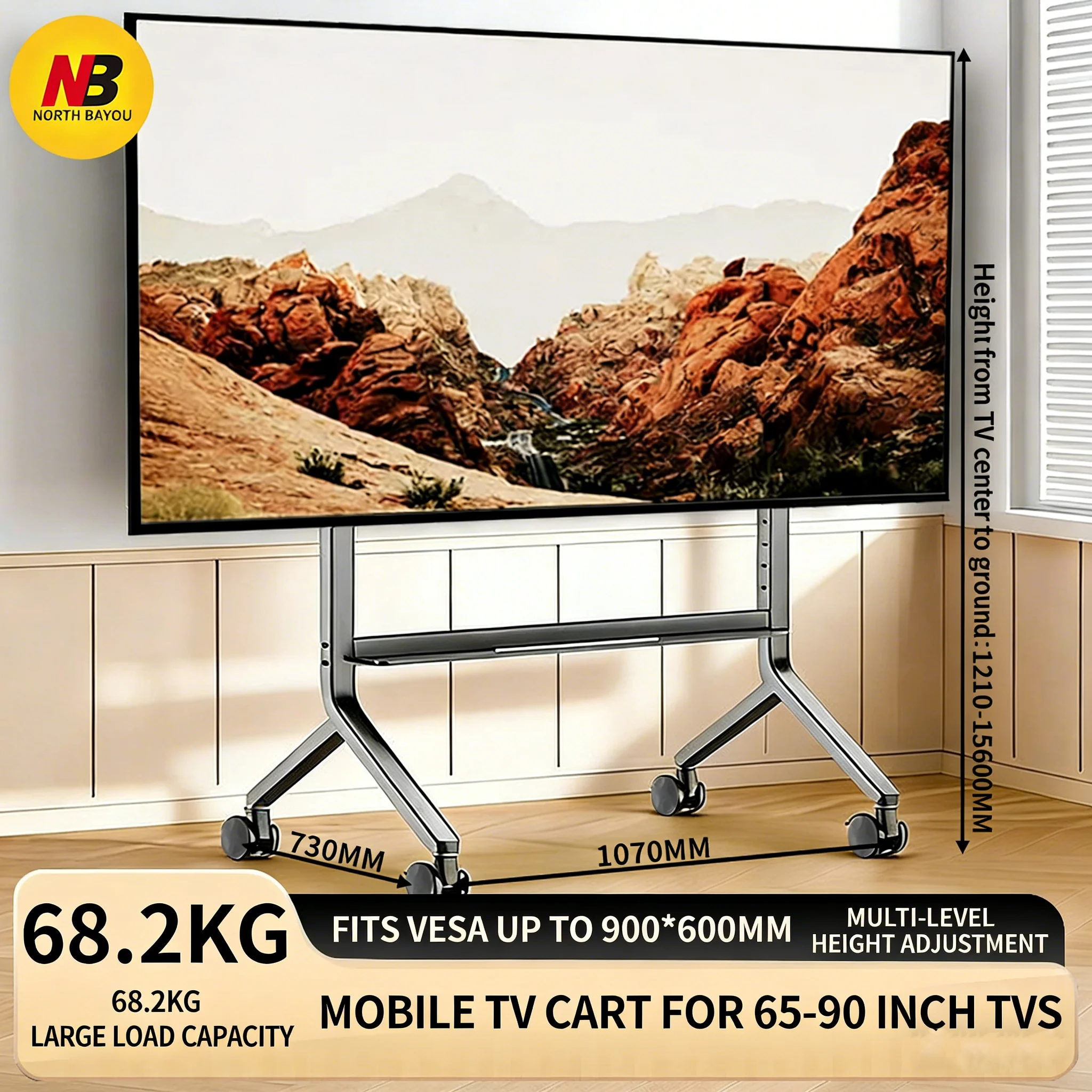 Floor-Standing TV Stand,NB P80 Universal LCD TV Display Bracket Floor Standing Adjustable And Adjustable Video Conference Teachi