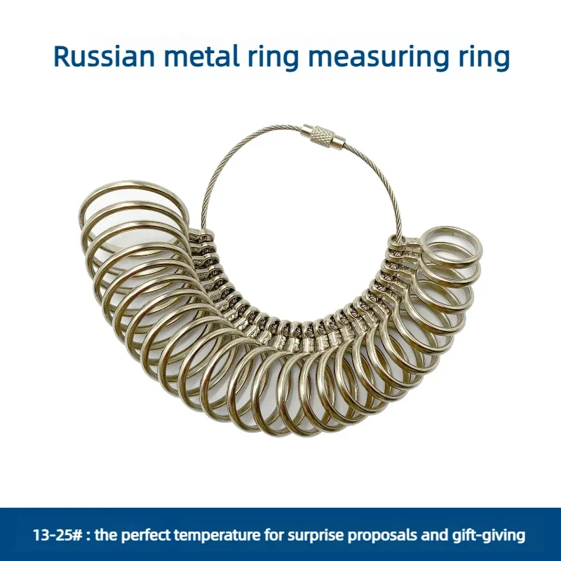 Russian Size Ring Sizer Set 13-25, Ring Mandrel & Finger Gauge,  Jewelry Making Tool for Accurate Ring Size Measurement