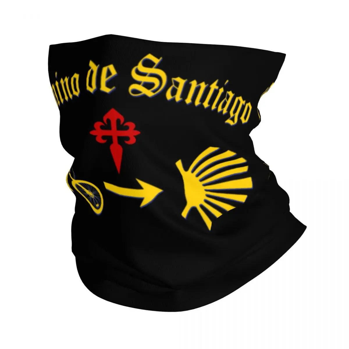 Buen Camino De Santiago Polaina para el cuello Mujeres Hombres A prueba de viento Invierno Compostela Peregrino Bandana Bufanda para esquí