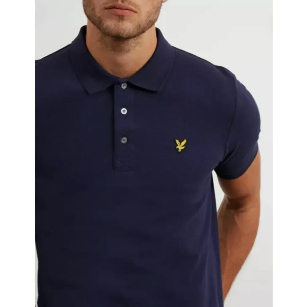 TLL Men's High-quality Brand Printed Short-sleeved POLO Shirt LYLE and SCOTT POLO T-shirt Loose Casual Short-sleeved Sports Top