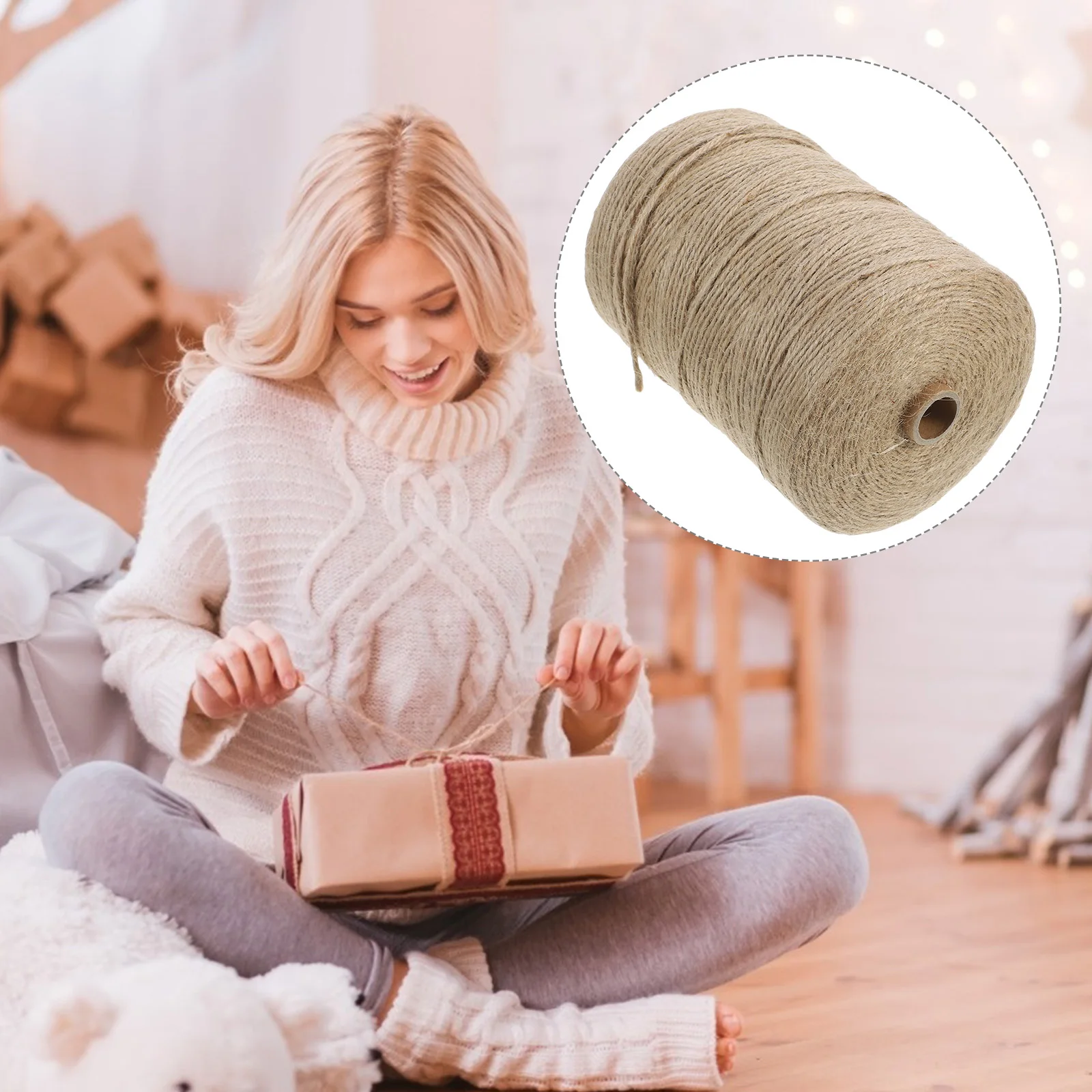 Kraft Paper Rope 1 Roll 500m DIY Lampshade Materials Packing Rope Gift Wrapping Ribbon Decorative Multifunction Craft Twine H