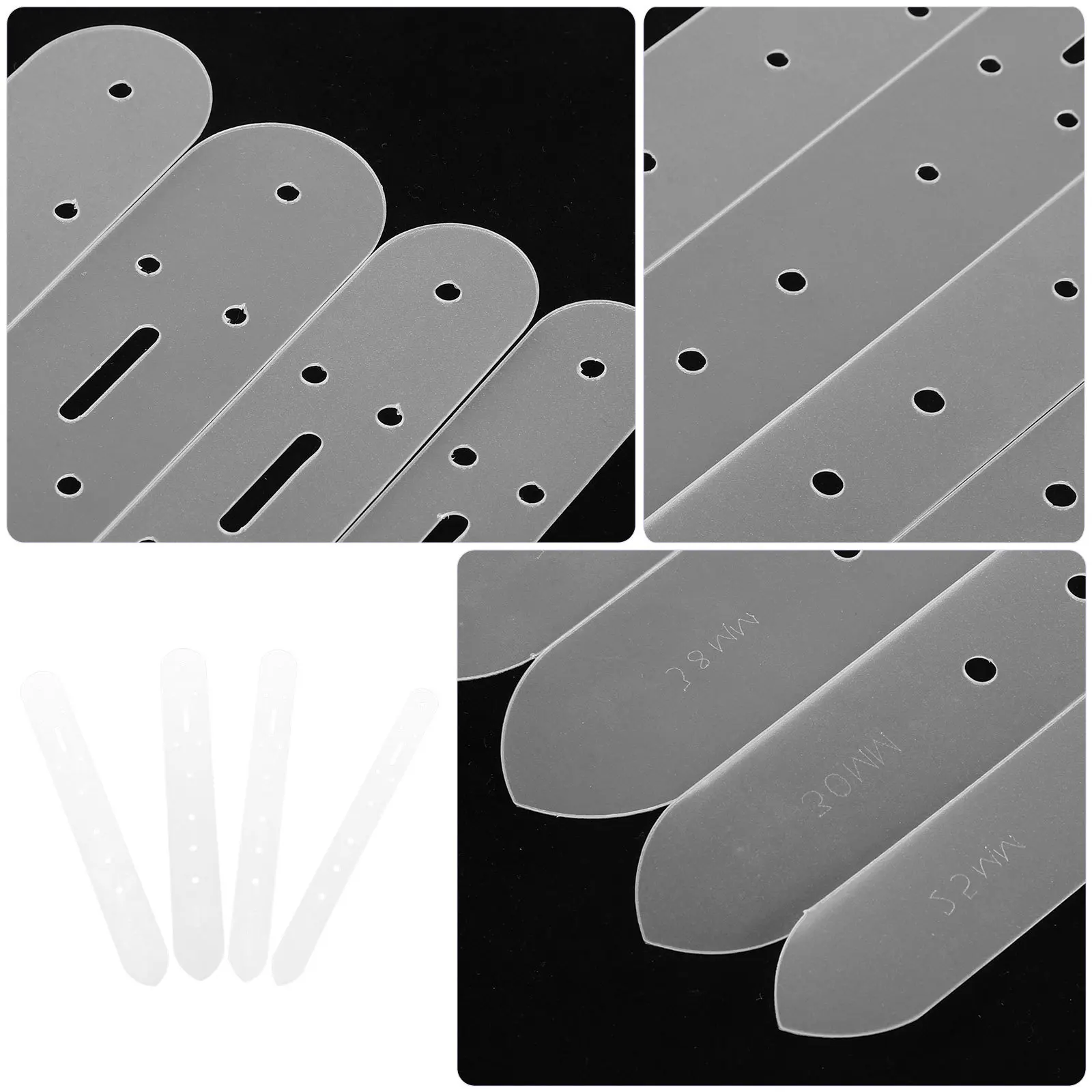 

4Pcs Belt Positioning Punch Stencil Acrylic Craft Tools Multi-Function Belt Hole Punch Template for Leatherworking
