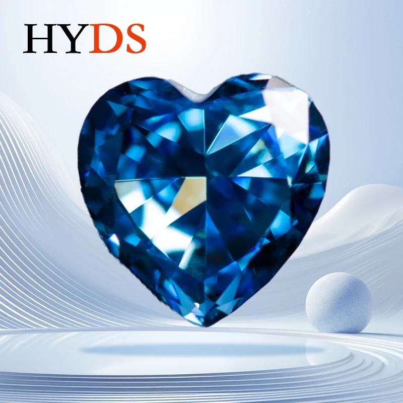 

Cubic Zirconia Fancy Blue Color Crushed Ice Cut Heart Shape Charms Beads for DIY Jewelry Making Pendant Materials No Certificate