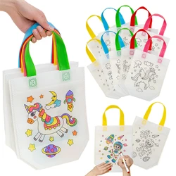 DIY Graffiti Bags with Coloring Marker Painting Non-Woven Gift Bags For Kids Birthday Party Favor Piñata Filler Party Supplies