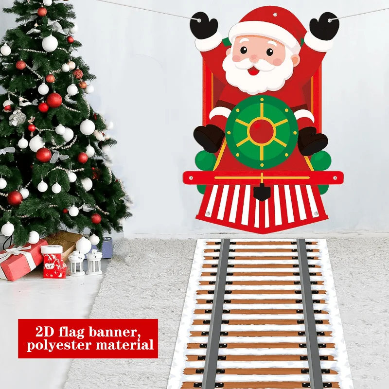 

1set 2D Flat Xmas Party Photo Booth Props, 2pcs Christmas Party Decoration Banner, 85x125cm+300x60cm, Christmas Party Packs