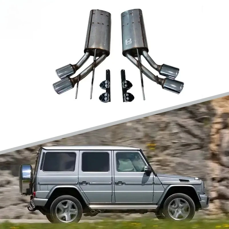 

For W463 1990-2022 Auto Accessories Car Rear Bumper G65 Style Stainless Steel Silver Exhaust