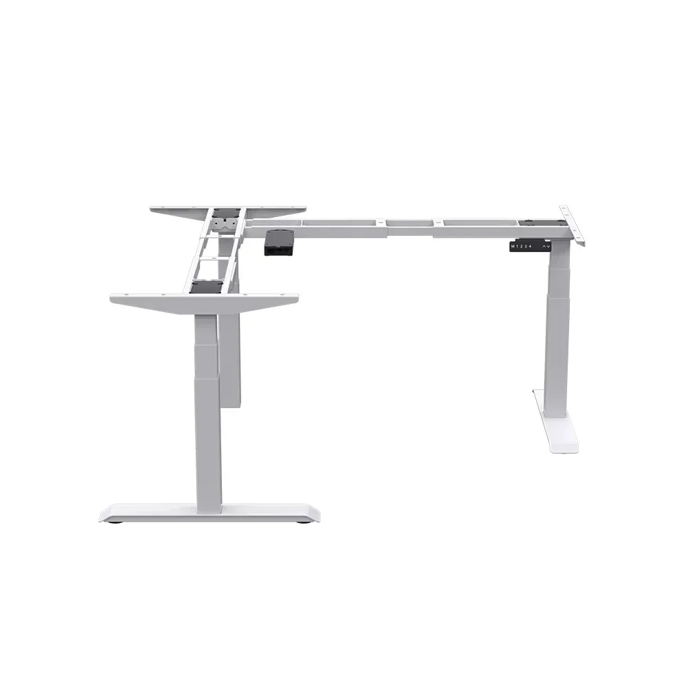 Modern Adjustable Electric L Shape Desk Ergonomic Metal Electric Height Adjustable Standing Office Desk With Frame