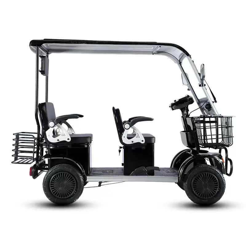 The elderly scooter electric four-wheel golf viewing sightseeing three double family battery car with shed