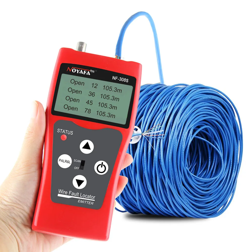 Imagem -04 - Network Cabo Tester Medir o Comprimento Wiremap Tester Display Lcd Cabo Tracker Rj45 Rj11 Ferramentas Tester Noyafa-nf308s