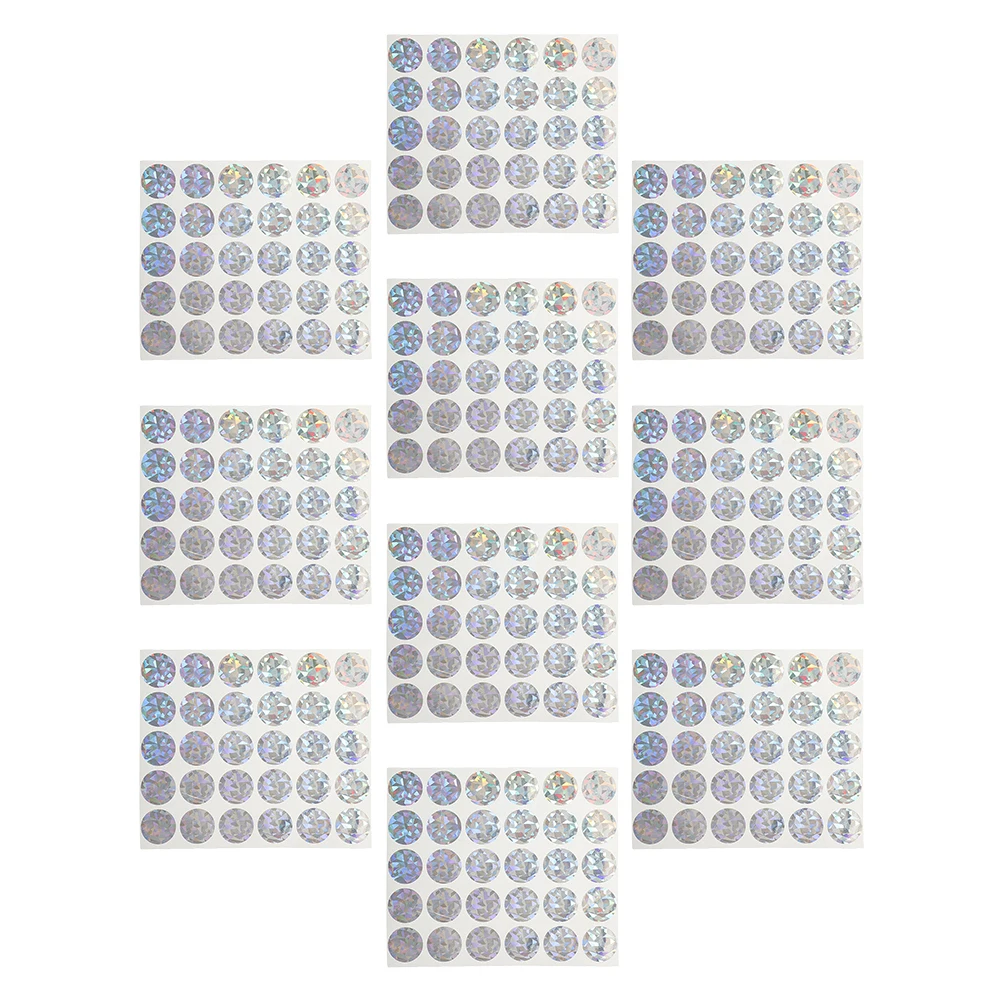 

DIY Scratch Off Stickers 10 Sheets Round Reward Labels Self Adhesive for Creative Projects and Party Games Winner Scratch Cards