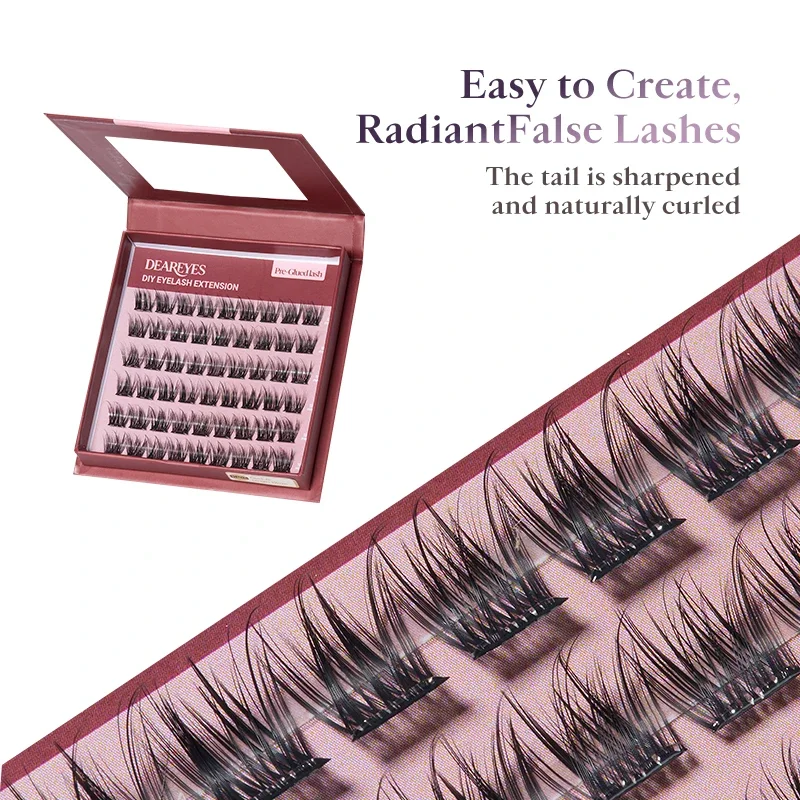 DearEyes DP‑04 Pre‑Glued DIY Wispy Eyelash Clusters Reusable Natural False Lashes for Beginners Home Makeup