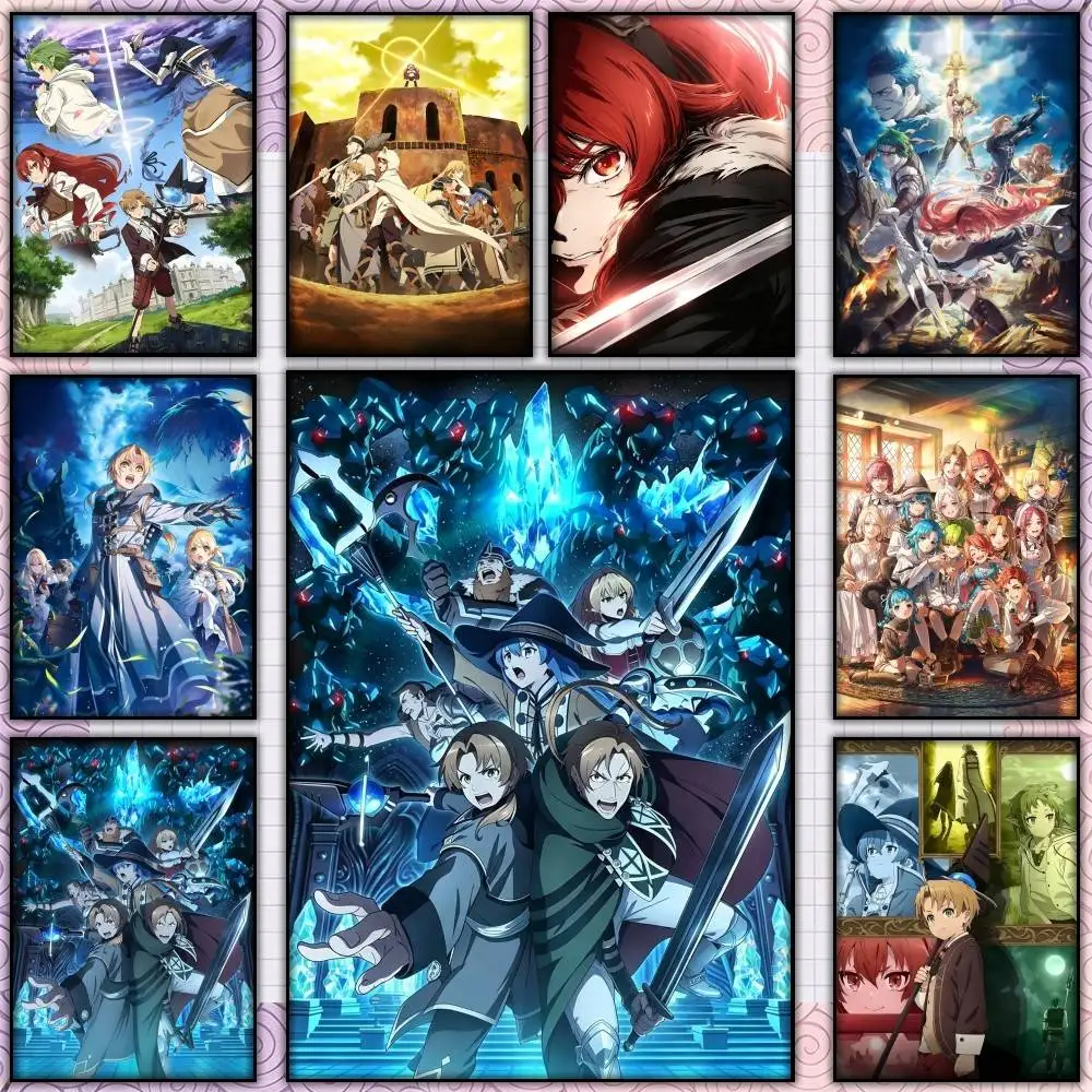 Anime M-Mushoku Tensei Season3  Poster Self-adhesive Art Waterproof Paper Sticker Coffee House Bar Room Wall Decor