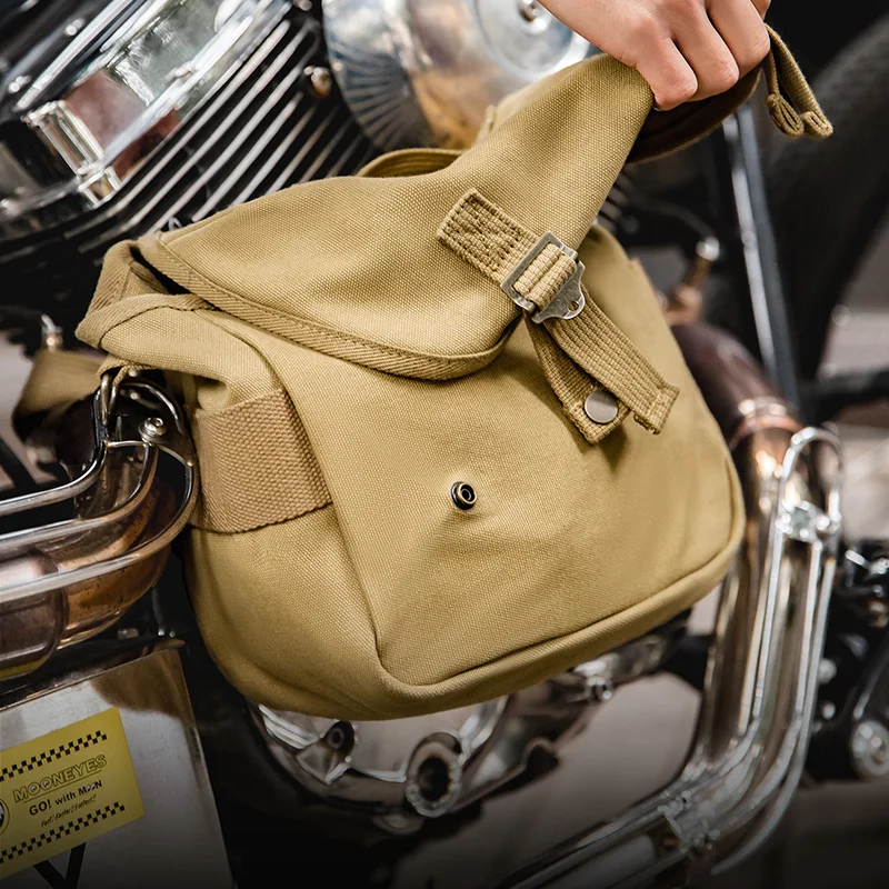 Maden Retro Canvas M1961 Distressed Letter Messenger Bags Adjustable Portable Shoulder Motorcycle Waist Bag Unisex Travel Bag